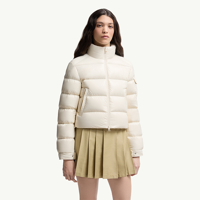 moncler petra stand collar cropped down jacket